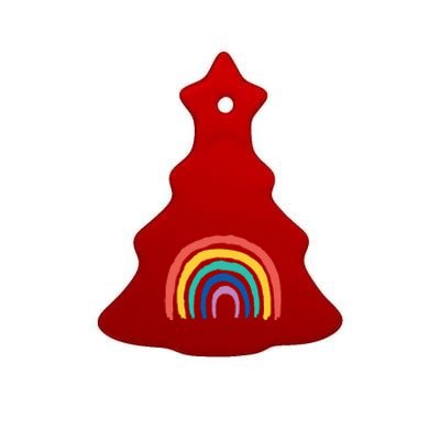 Rainbow Drawing Ceramic Tree Ornament