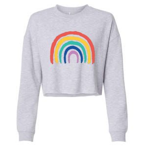 Rainbow Drawing Cropped Pullover Crew