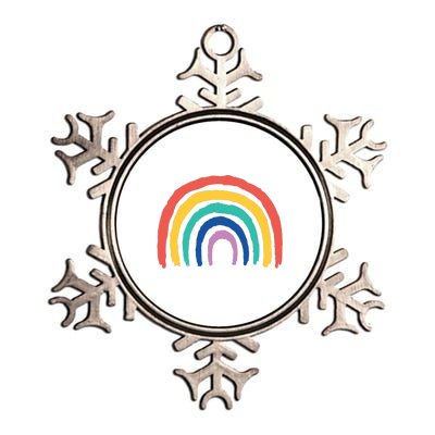 Rainbow Drawing Metallic Star Ornament