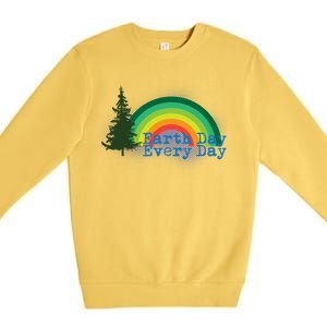 Rainbow Earth Day Every Day Retro Premium Crewneck Sweatshirt