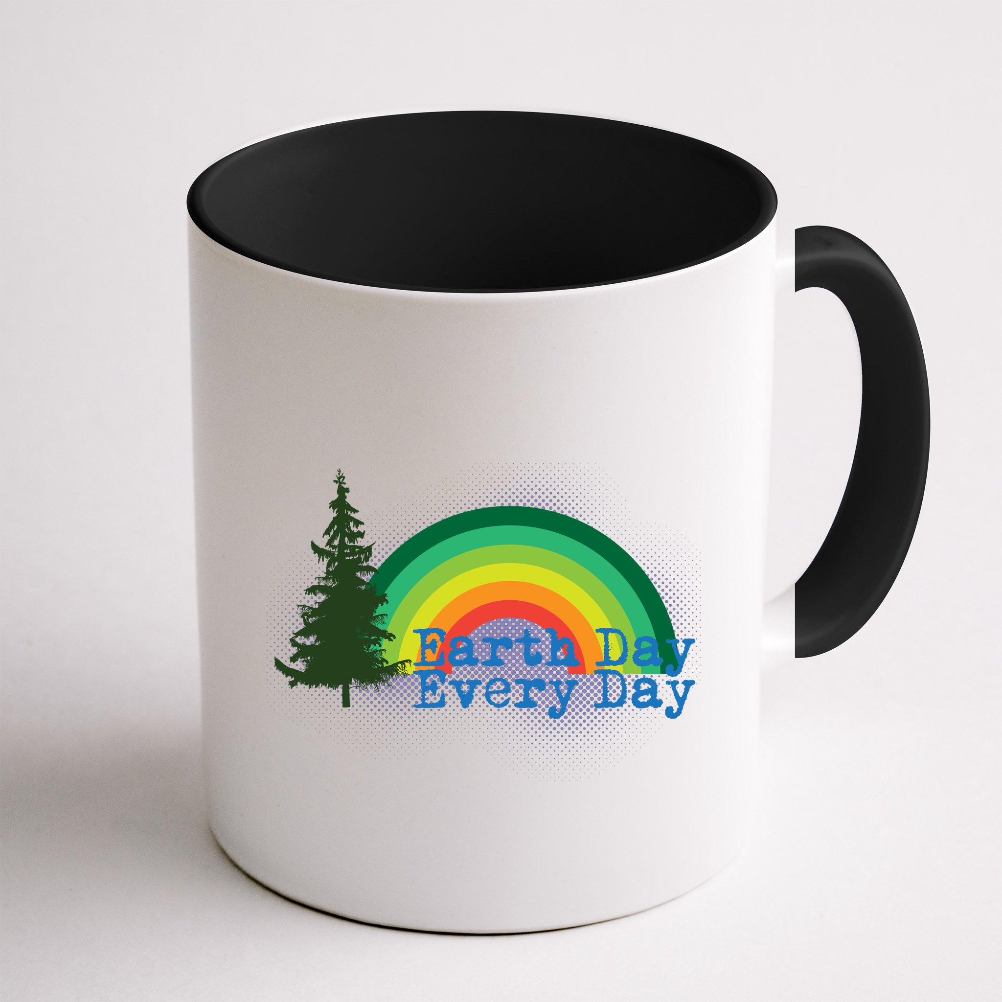 Rainbow Earth Day Every Day Retro Mug