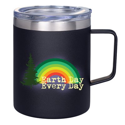 Rainbow Earth Day Every Day Retro 12oz Stainless Steel Coffee Mug