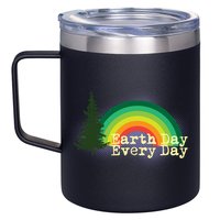Rainbow Earth Day Every Day Retro 12oz Stainless Steel Coffee Mug