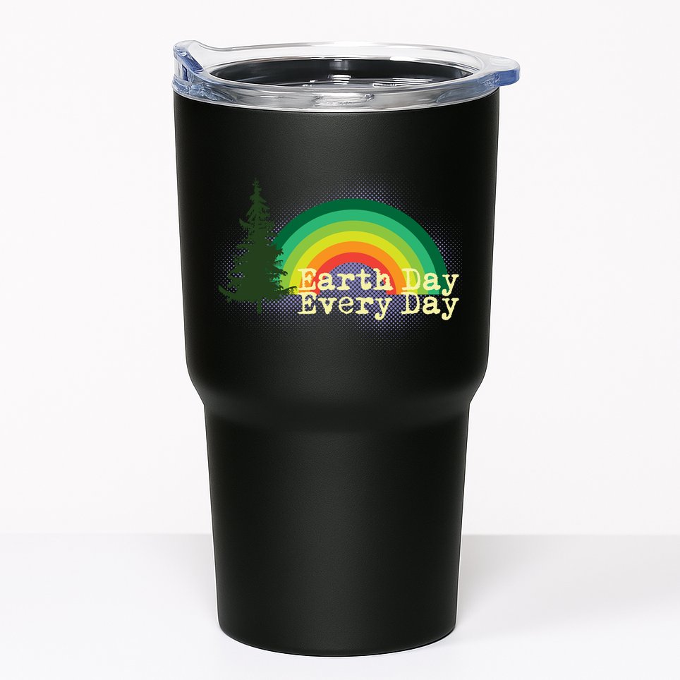 Rainbow Earth Day Every Day Retro Tumbler