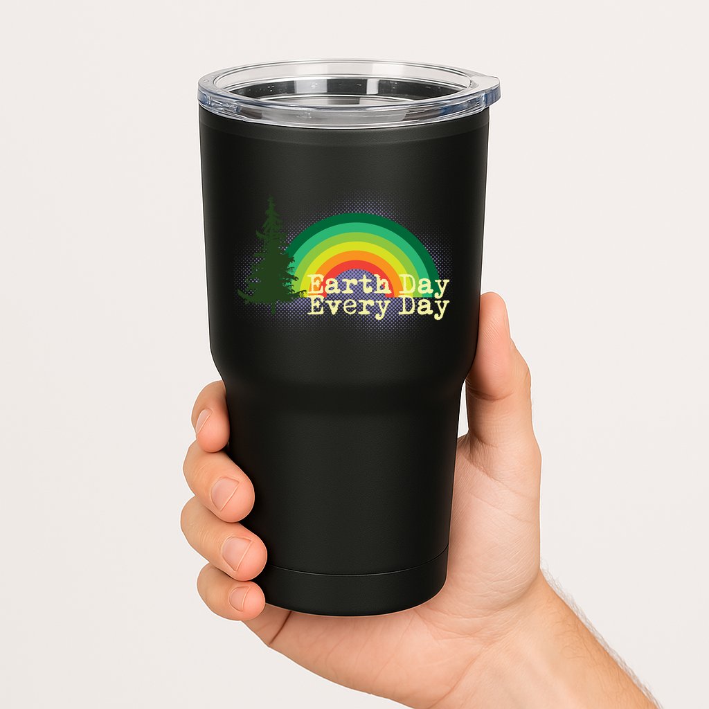 Rainbow Earth Day Every Day Retro Tumbler