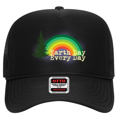 Rainbow Earth Day Every Day Retro Trucker Hat
