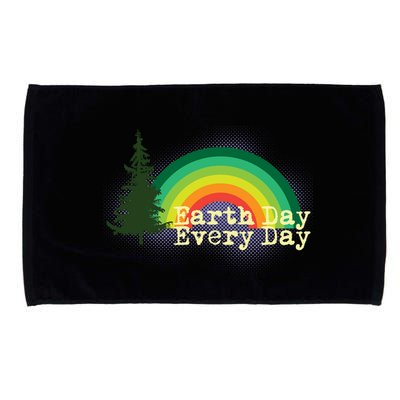Rainbow Earth Day Every Day Retro Microfiber Hand Towel