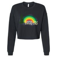 Rainbow Earth Day Every Day Retro Cropped Pullover Crew