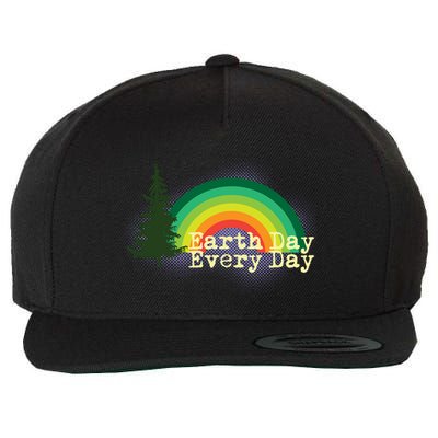 Rainbow Earth Day Every Day Retro Wool Snapback Cap
