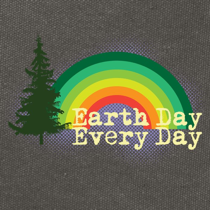 Rainbow Earth Day Every Day Retro Cotton Canvas Backpack