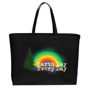 Rainbow Earth Day Every Day Retro Cotton Canvas Jumbo Tote