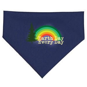 Rainbow Earth Day Every Day Retro USA-Made Doggie Bandana