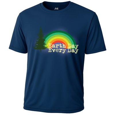 Rainbow Earth Day Every Day Retro Performance Shirt