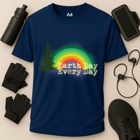 Rainbow Earth Day Every Day Retro Performance Shirt
