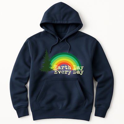 Rainbow Earth Day Every Day Retro Hoodie
