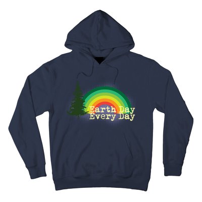 Rainbow Earth Day Every Day Retro Hoodie