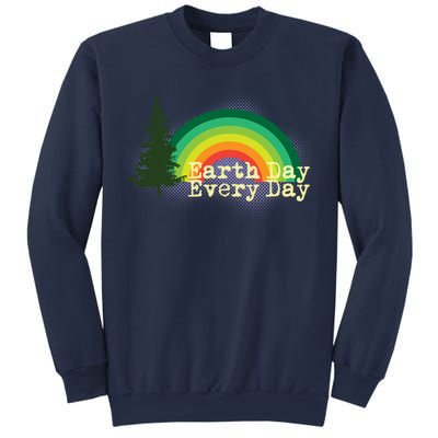 Rainbow Earth Day Every Day Retro Sweatshirt