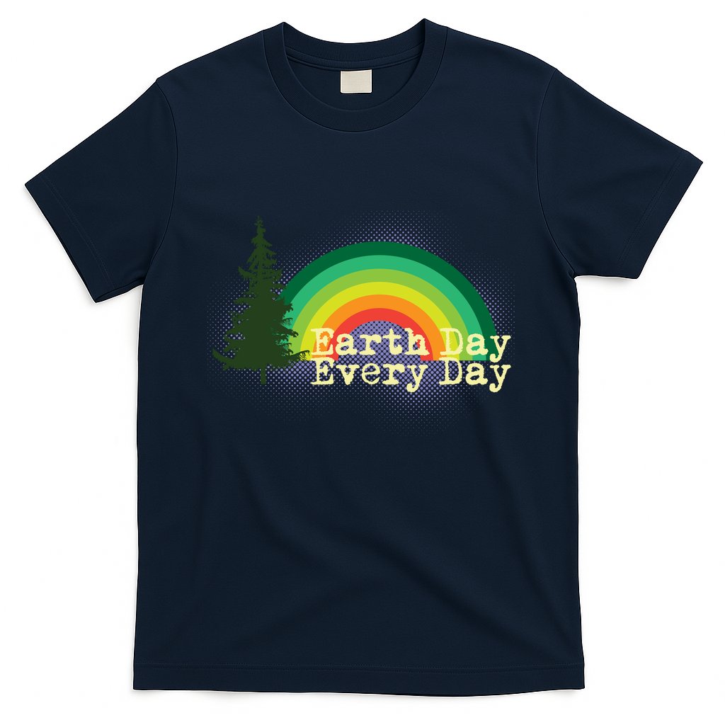Rainbow Earth Day Every Day Retro T-Shirt