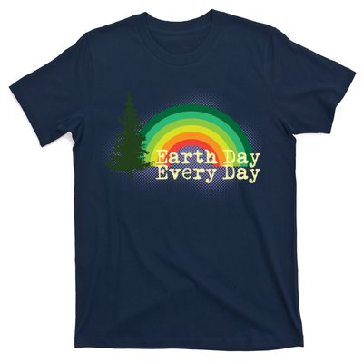 Rainbow Earth Day Every Day Retro T-Shirt