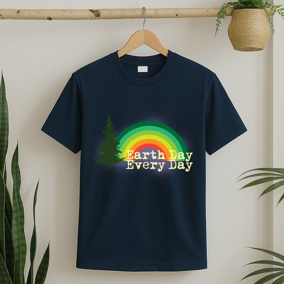 Rainbow Earth Day Every Day Retro T-Shirt