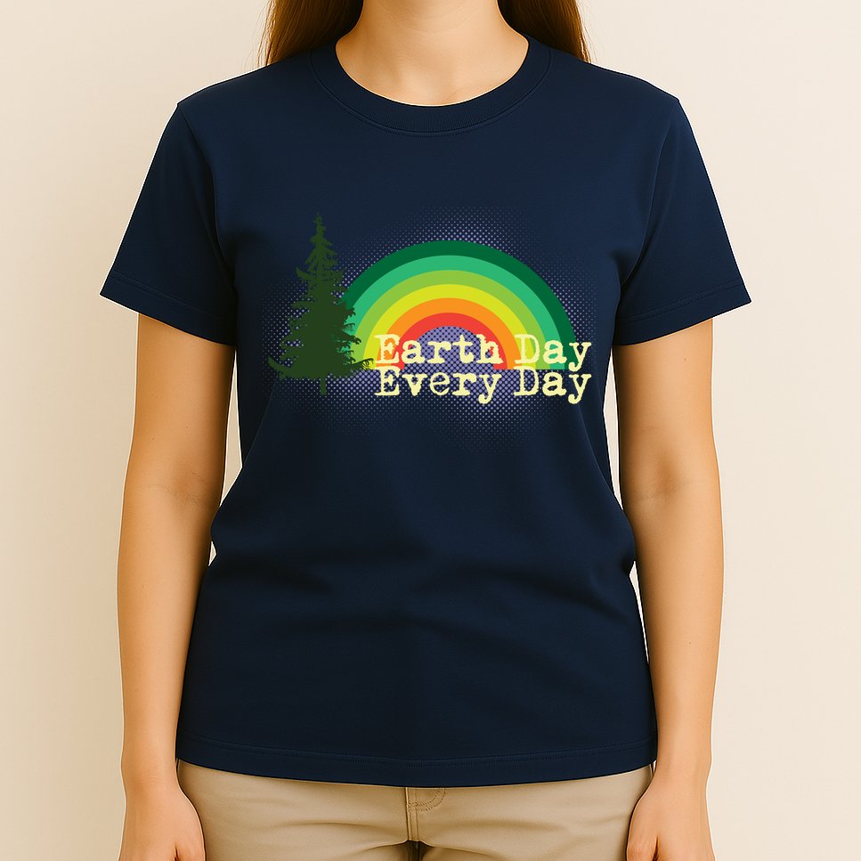 Rainbow Earth Day Every Day Retro T-Shirt