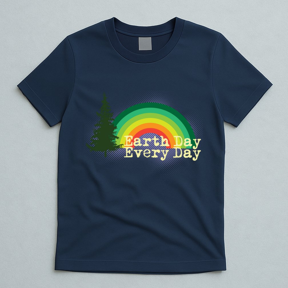 Rainbow Earth Day Every Day Retro T-Shirt