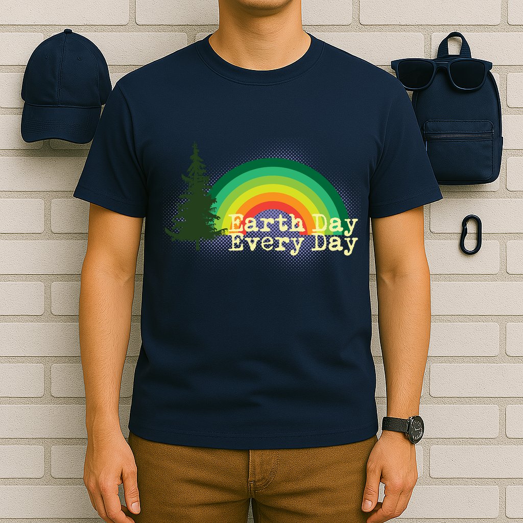 Rainbow Earth Day Every Day Retro T-Shirt