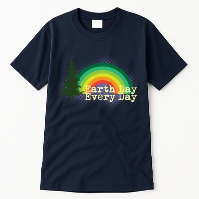 Rainbow Earth Day Every Day Retro Tall T-Shirt
