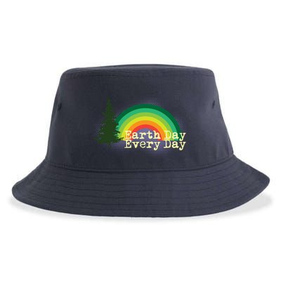 Rainbow Earth Day Every Day Retro Sustainable Bucket Hat