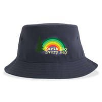 Rainbow Earth Day Every Day Retro Sustainable Bucket Hat
