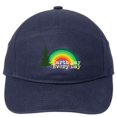 Rainbow Earth Day Every Day Retro 7-Panel Snapback Hat