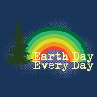 Rainbow Earth Day Every Day Retro Drawstring Bag