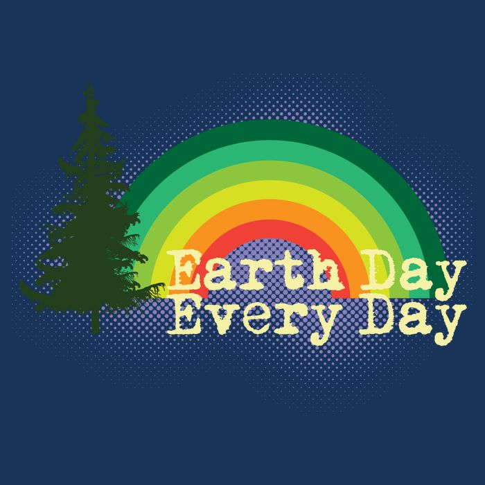 Rainbow Earth Day Every Day Retro Drawstring Bag