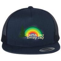 Rainbow Earth Day Every Day Retro Flatbill Hat