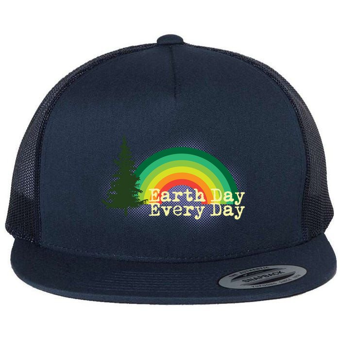 Rainbow Earth Day Every Day Retro Flatbill Hat