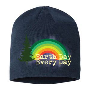 Rainbow Earth Day Every Day Retro Sustainable Beanie