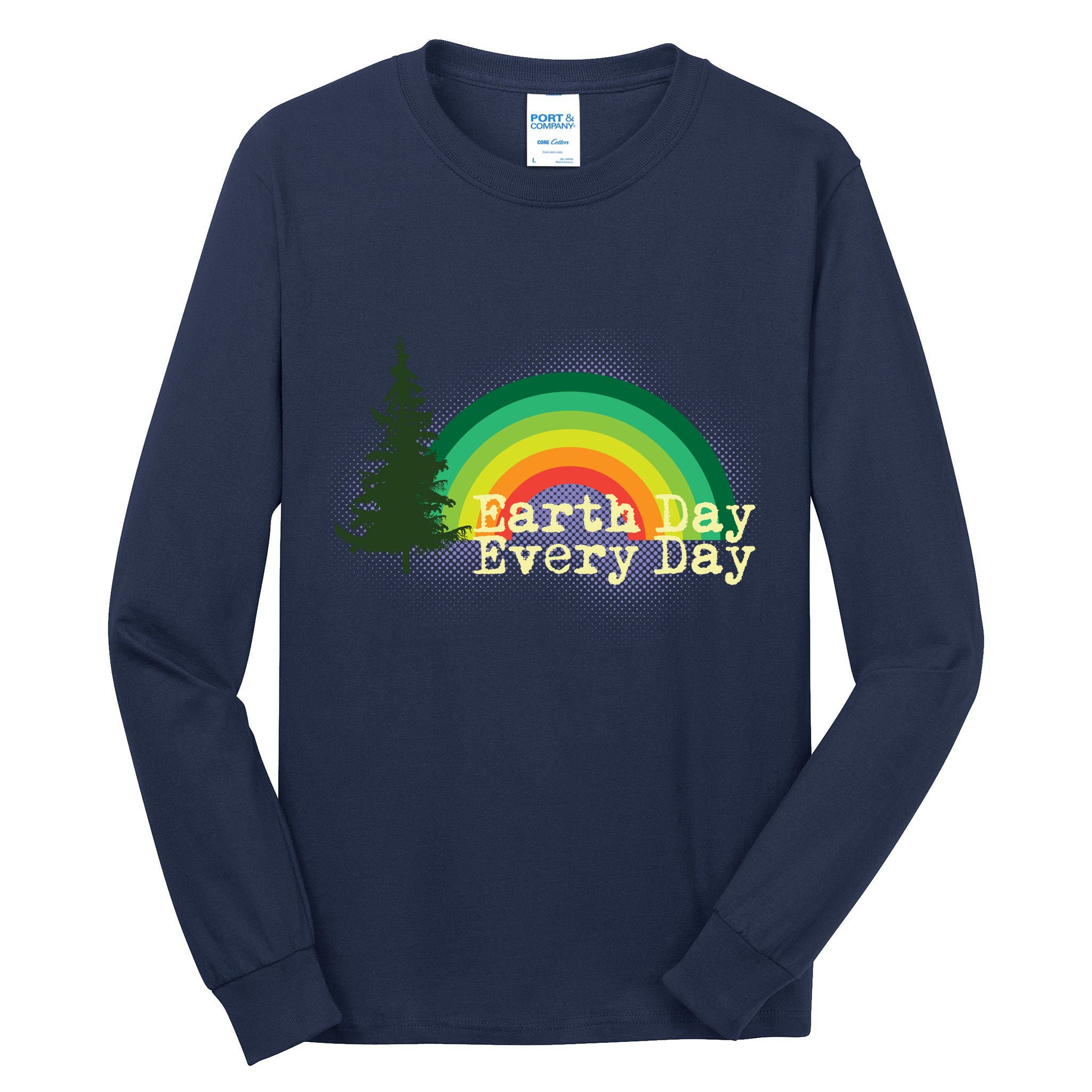 Rainbow Earth Day Every Day Retro Tall Long Sleeve T-Shirt
