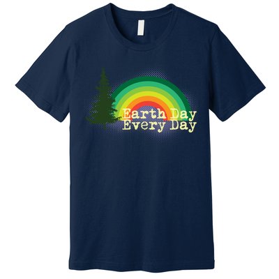 Rainbow Earth Day Every Day Retro Premium T-Shirt