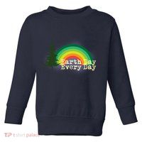 Rainbow Earth Day Every Day Retro Toddler Sweatshirt