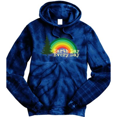 Rainbow Earth Day Every Day Retro Tie Dye Hoodie