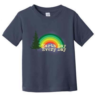 Rainbow Earth Day Every Day Retro Toddler T-Shirt