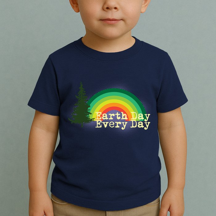 Rainbow Earth Day Every Day Retro Toddler T-Shirt