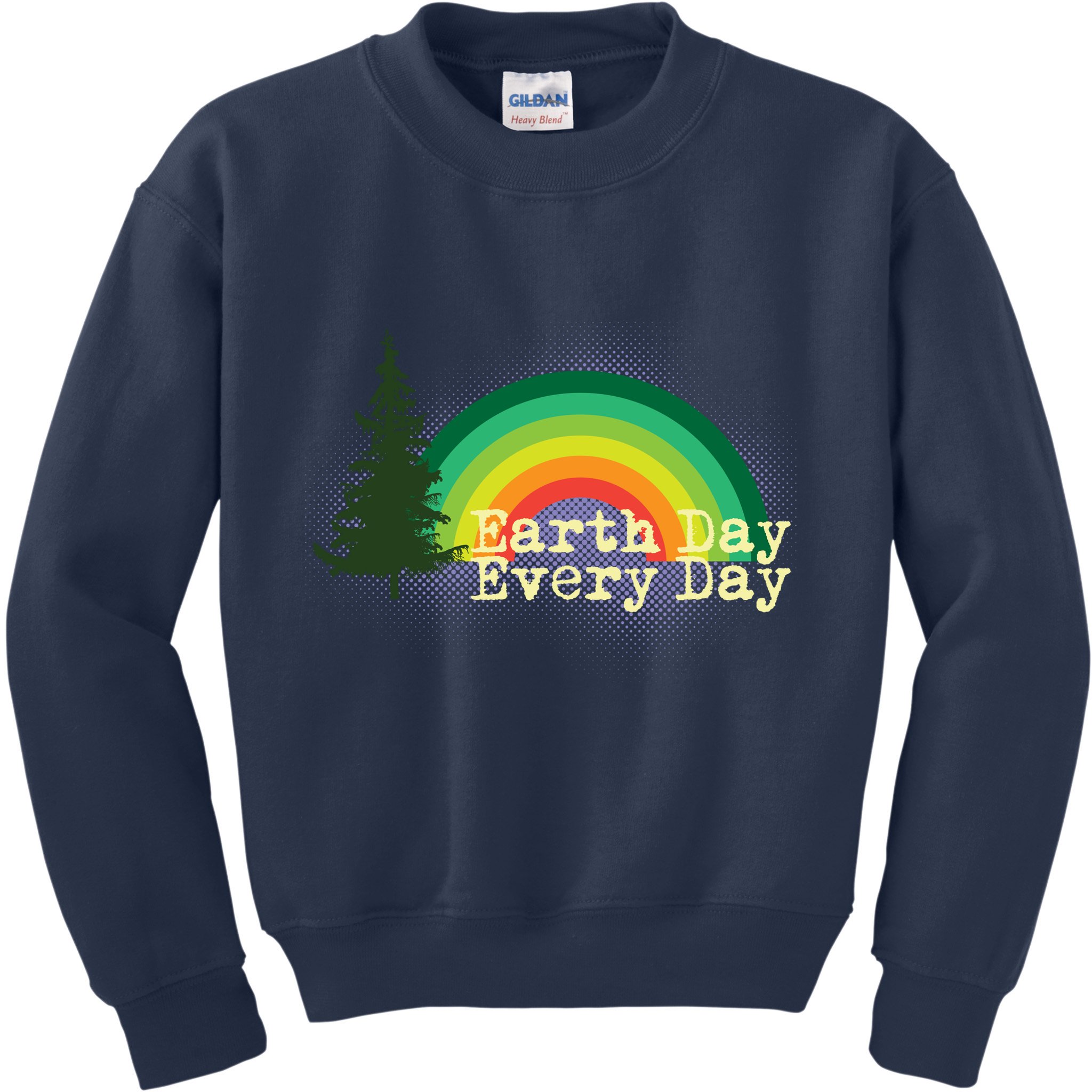 Rainbow Earth Day Every Day Retro Kids Sweatshirt