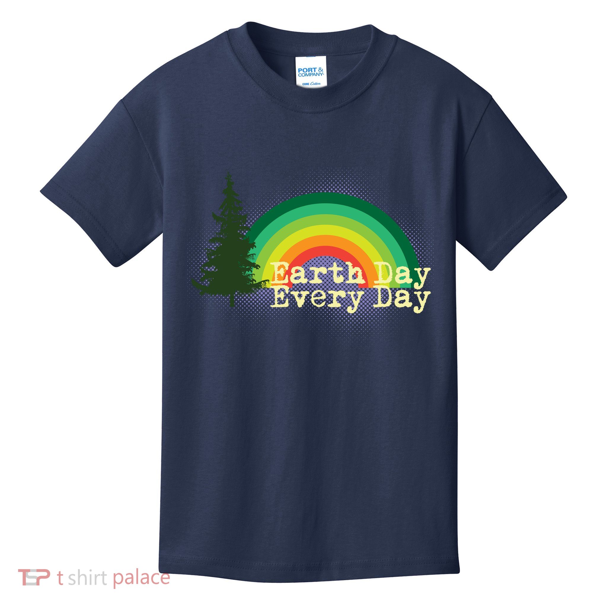 Rainbow Earth Day Every Day Retro Kids T-Shirt