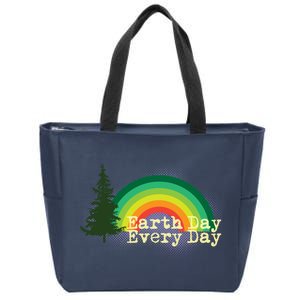 Rainbow Earth Day Every Day Retro Zip Tote Bag