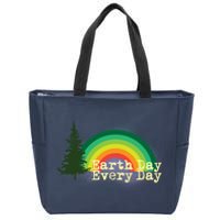 Rainbow Earth Day Every Day Retro Zip Tote Bag