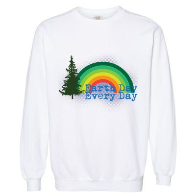 Rainbow Earth Day Every Day Retro Garment-Dyed Sweatshirt