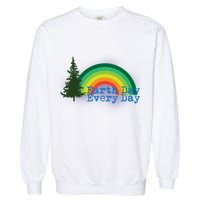 Rainbow Earth Day Every Day Retro Garment-Dyed Sweatshirt