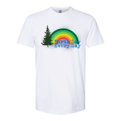 Rainbow Earth Day Every Day Retro Softstyle® CVC T-Shirt