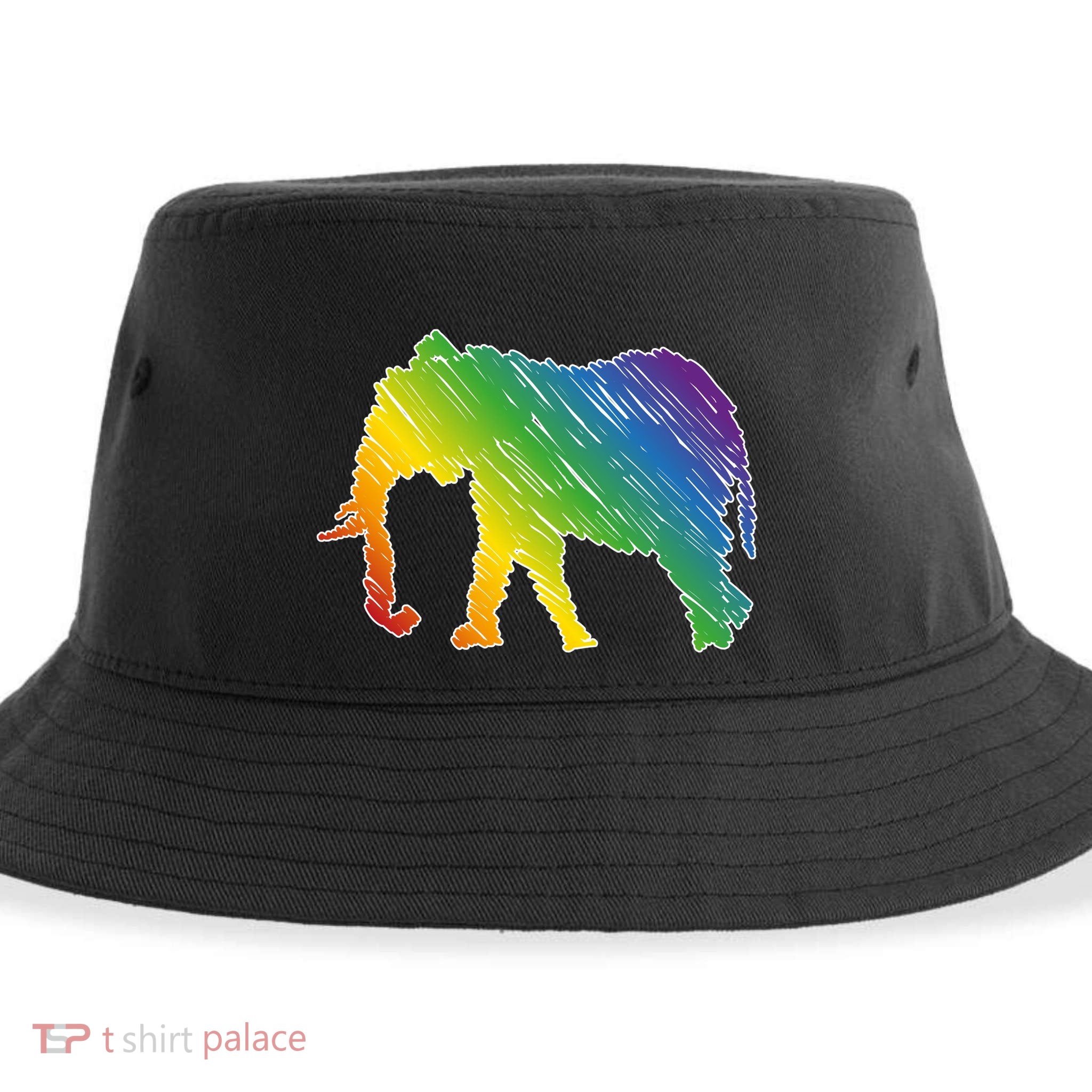 Rainbow Elephant Sustainable Bucket Hat